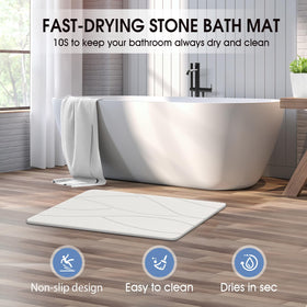 Veeloim Stone Bath Mat anti-slip surface showing secure grip