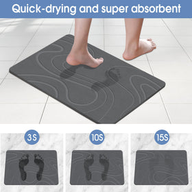 Veeloim Stone Bath Mat with textured anti-slip surface for safer bathroom use