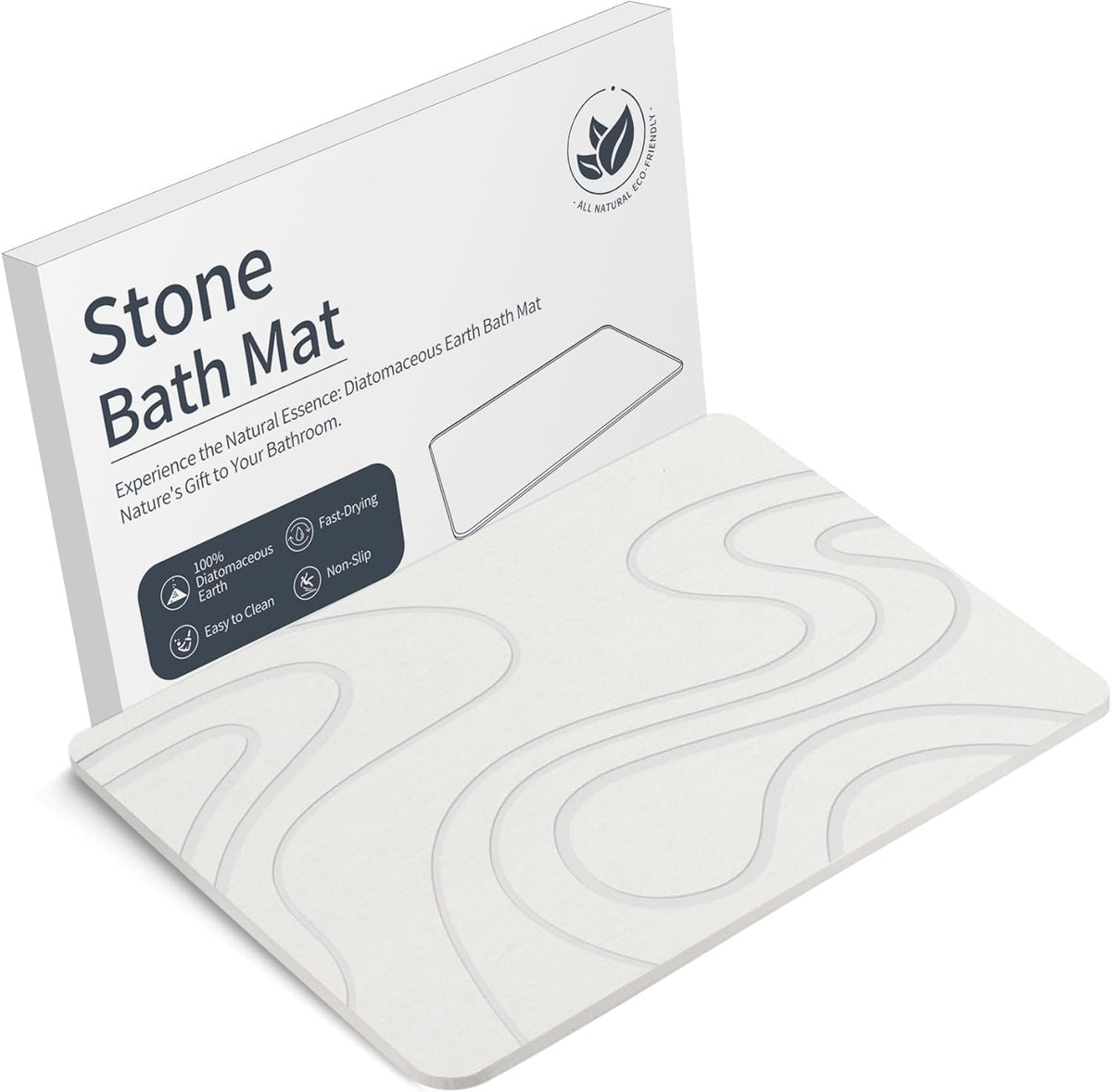 Veeloim Stone Bath Mat close-up texture demonstrates grip and quick-dry surface.