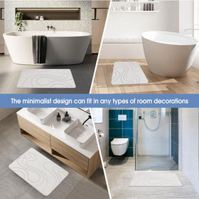 Veeloim Stone Bath Mat minimalist design complements any bathroom.