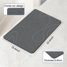Veeloim Stone Bath Mat with underlay for extra stability on slippery floors