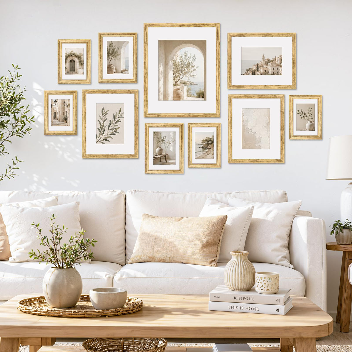 Veelot thin-border wood-tone frame blends with many decors