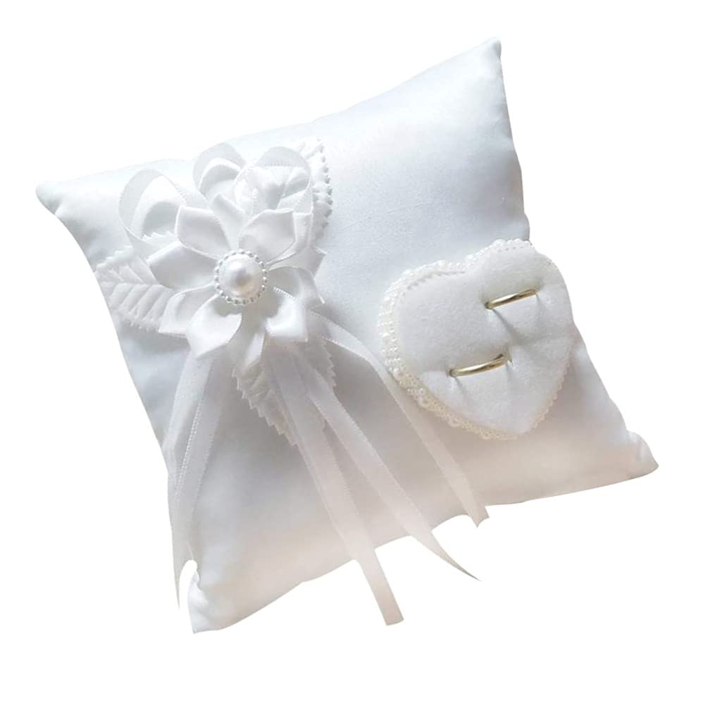 Veemoon lace pearl wedding ring pillow with elegant design for the ceremony