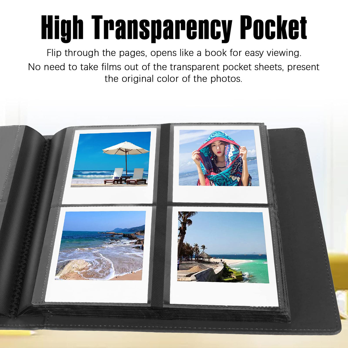 Veicevol high-transparency pocket pages show photos clearly without removing them