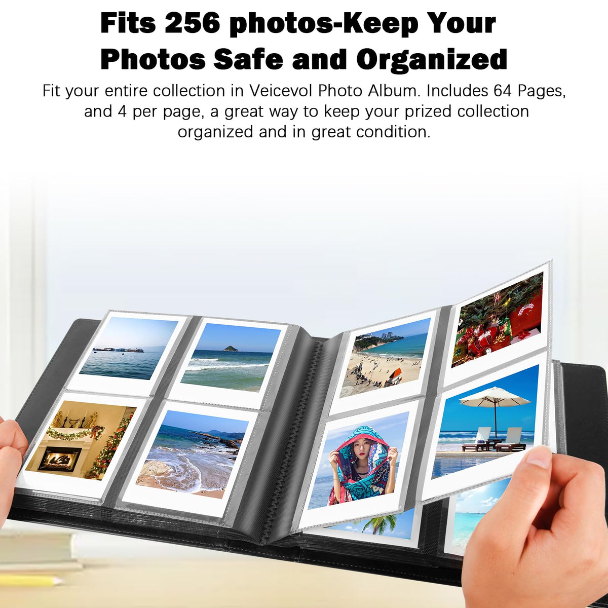 Veicevol water-resistant PU leather cover keeps photos safe in wet conditions