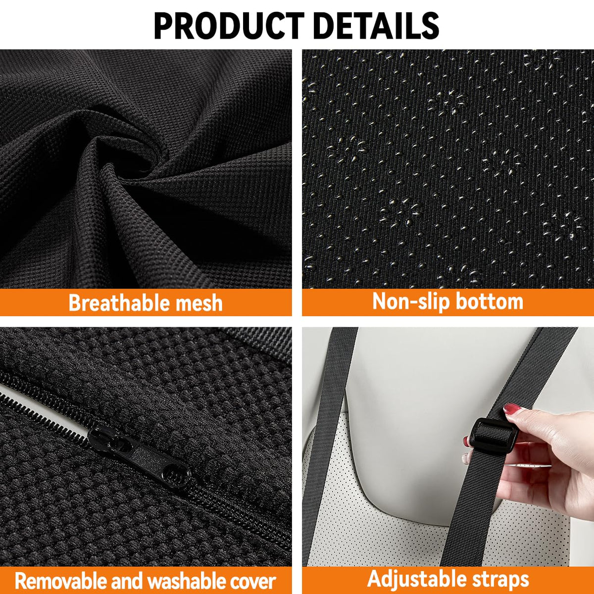 Veitail memory foam back support cushions the lower back during long drives.