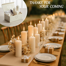 Veiuwa hurricane candle display showing a calm, smokeless centerpiece.