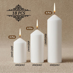 Veiuwa white pillar candles, 2x4 inch, perfect for layered room ambiance.