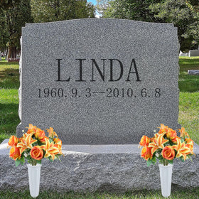 Vejkl elegant two-vase design creates a balanced grave display.