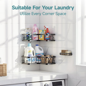 Veken corner adhesive shower caddy kitchen or dorm bathroom versatility.