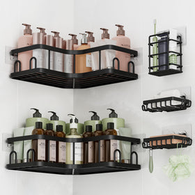 Veken corner shower caddy L-shape design keeps bath essentials organized