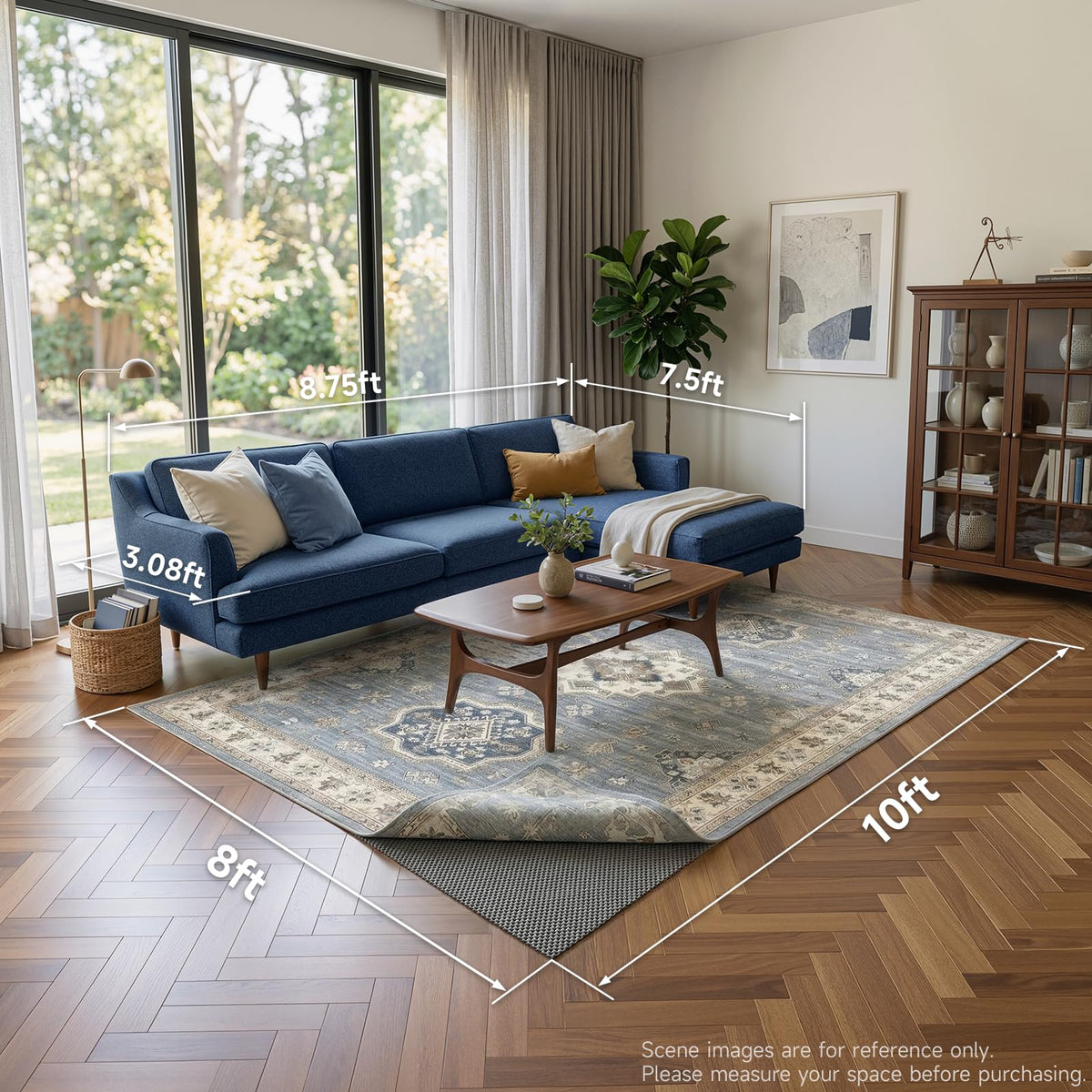 Veken durable rug pad shields floors while extending rug life