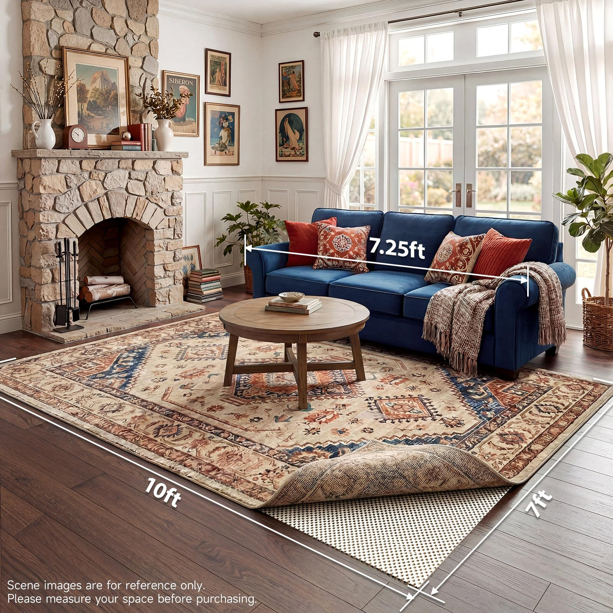 Veken floor protection rug pad preventing scratches and wear.