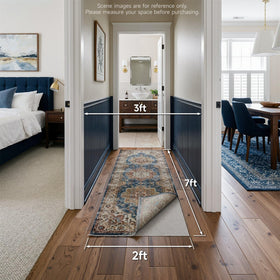 Veken rug pad provides futon stability and mattress comfort.