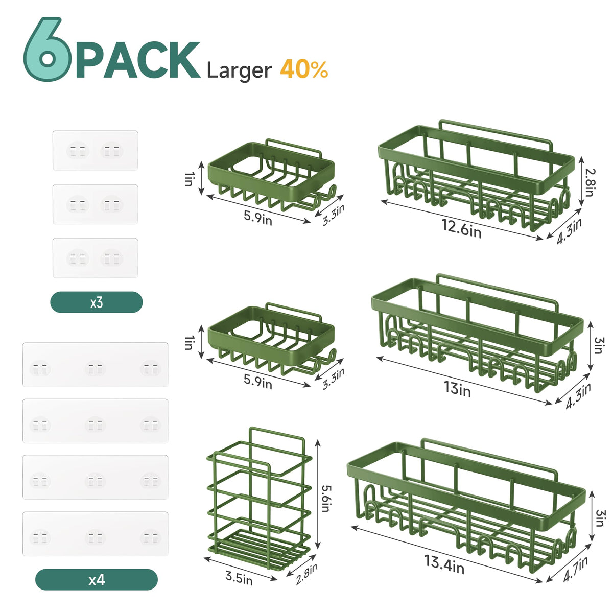 Veken green shower caddy in use suits versatile bathroom setups