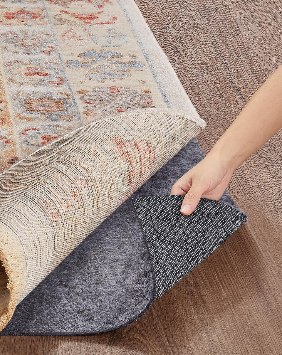 Veken non-slip rug pad 6x9 front view, securing rugs with anti-slip grip.