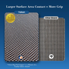 Veken non-slip rug pad provides secure underfoot stability on hardwood or tile