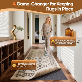 Veken rug pad top view highlights cross-bar texture for anti-slip action