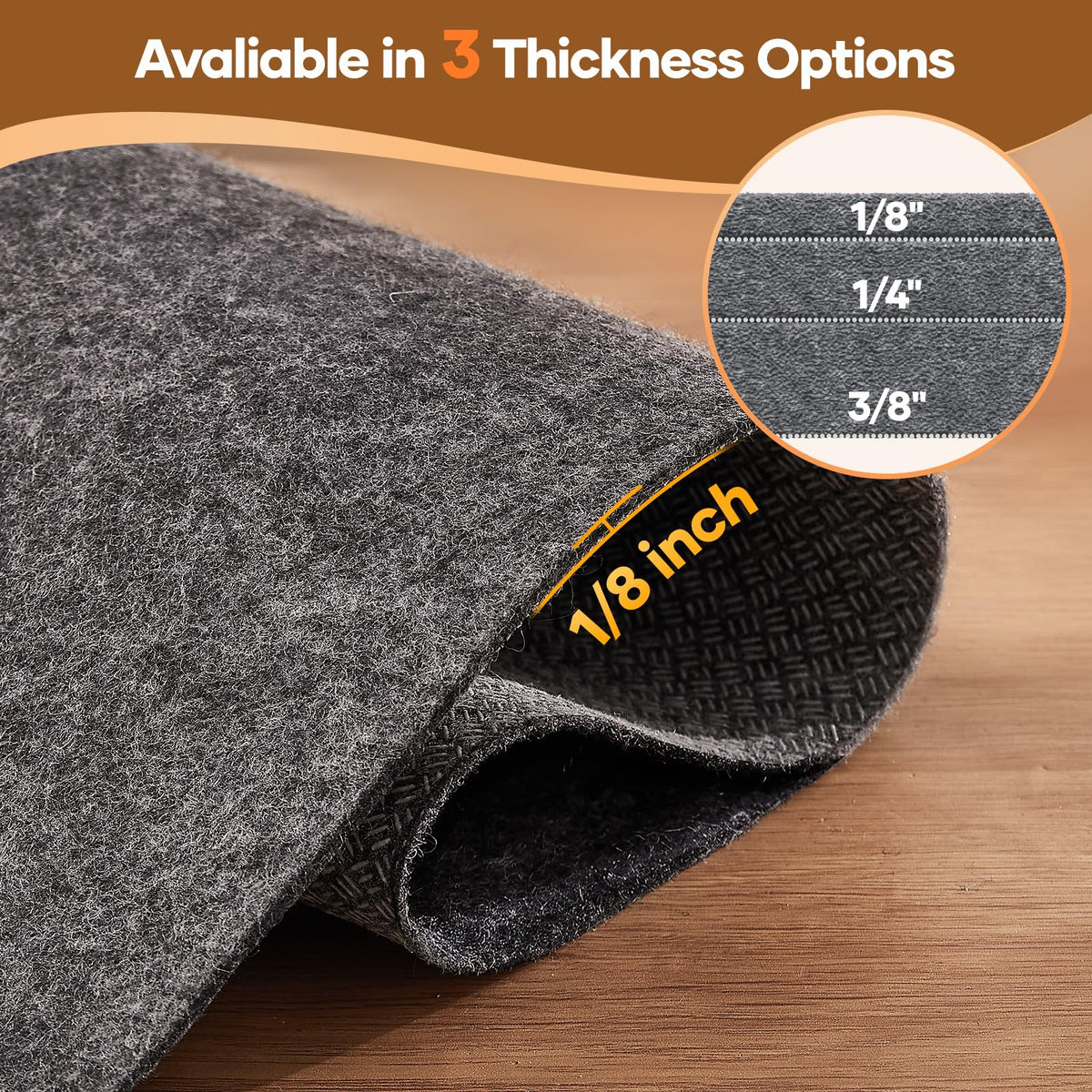 Protective layer reduces floor scratches with Veken rug pad