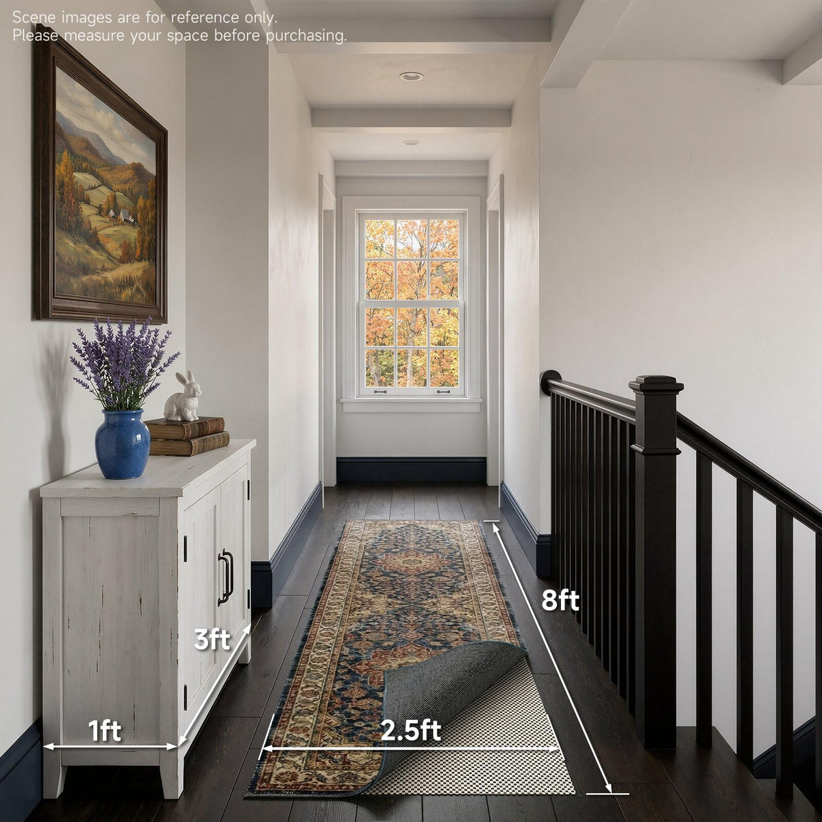 Veken rug pad protects floors from wear and tear including high heels.