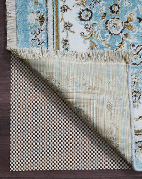 Veken rug pad gripper secures rug on hardwood floors for floor protection.