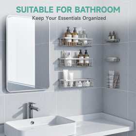 Veken shower caddy 6-pack bathroom storage boosts organization for families.