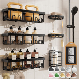 Veken Shower Caddy 6-Pack small caddy keeps shampoo, soap, and tools within easy reach.