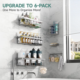 Veken large shower caddy holds bigger bottles securely for family bathrooms.