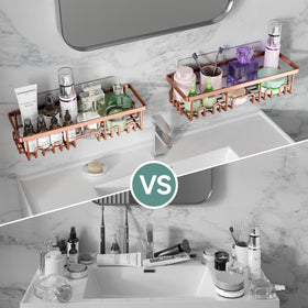 Veken Shower Caddy large capacity holds shampoos and soaps for family use.