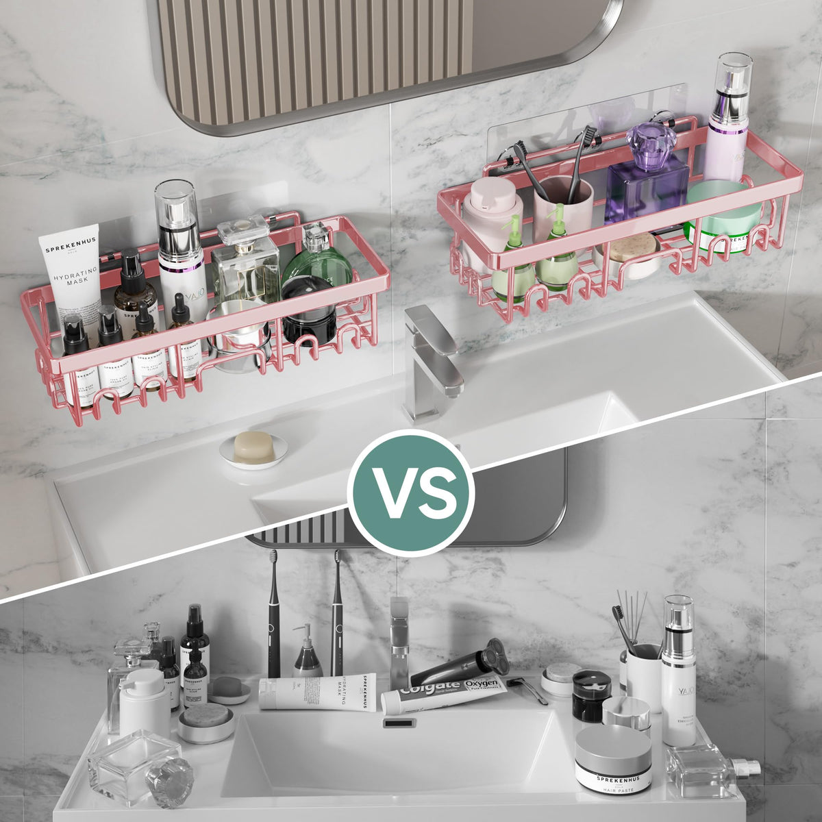Veken shower caddy soap holder and brush holder help keep essentials organized