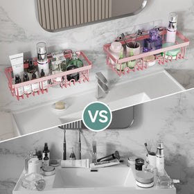 Veken shower caddy soap holder and brush holder help keep essentials organized