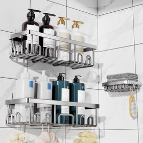 Veken shower caddy wall-mount for large bathroom storage and easy access