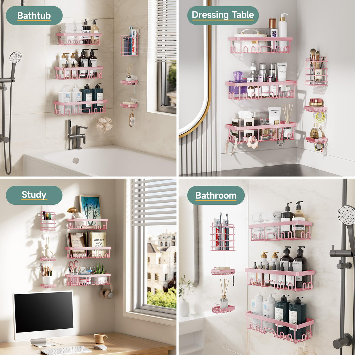 Veken adhesive shelves require no tools and install in minutes