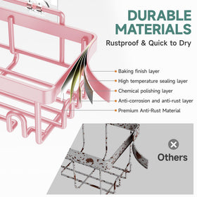 Veken shower caddy waterproof and rust-resistant design withstands damp bathrooms