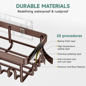 Veken shower caddy waterproof and rustproof materials for damp bathrooms