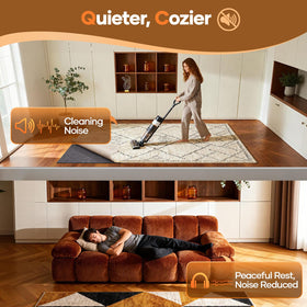 Veken rug pad works on wood, tile, and laminate floors.