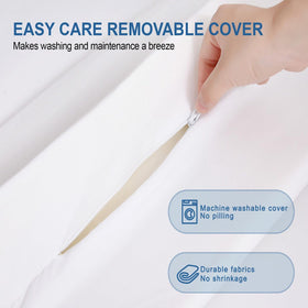 Vekkia detachable-cover bed bridge pad is machine washable for cleaning.