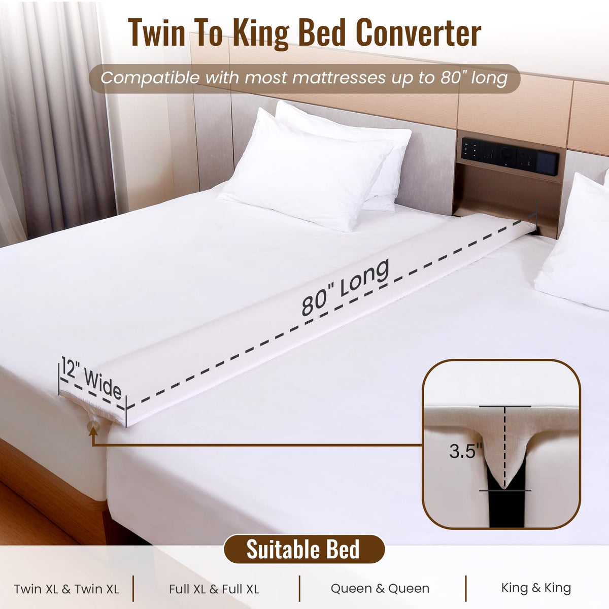 Vekkia gap filler easy installation between mattresses