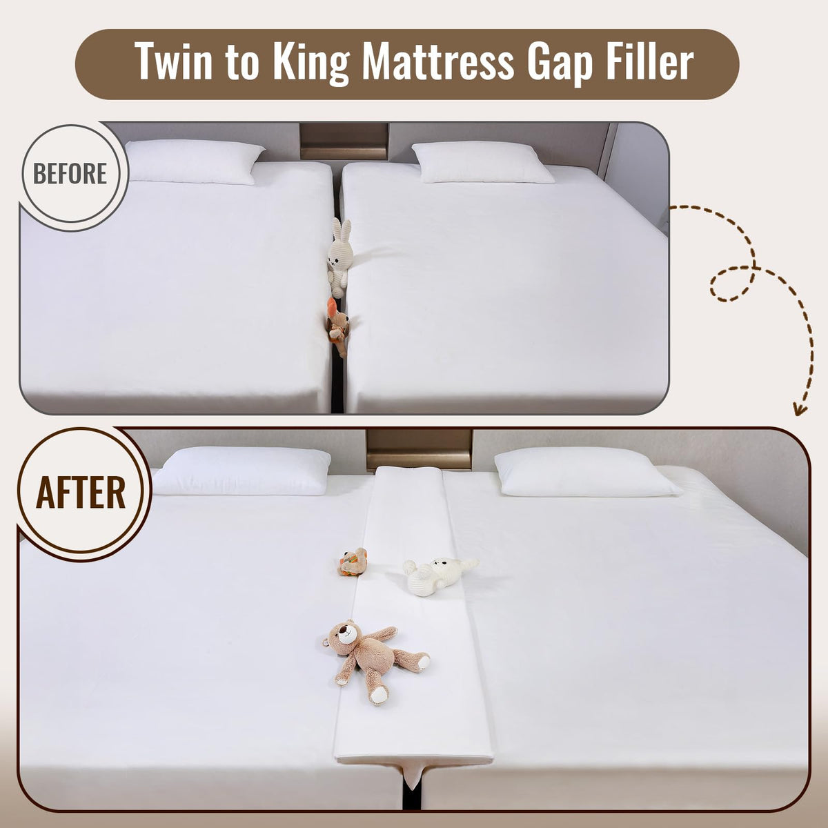 Vekkia gap filler thin profile under sheets for unobtrusive comfort