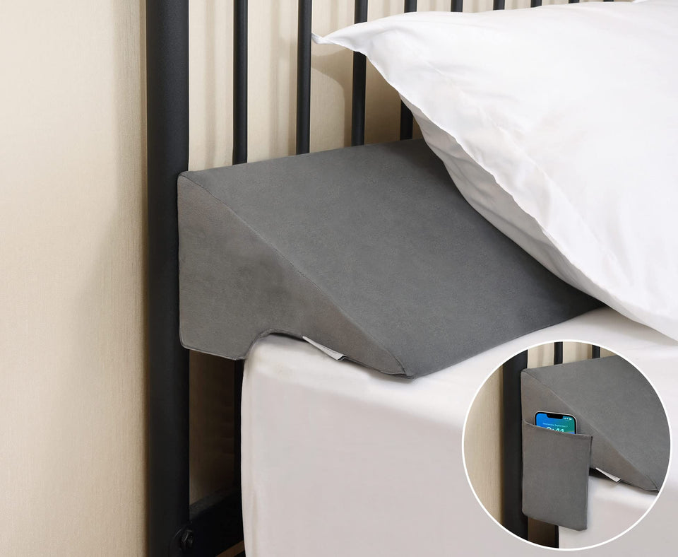 Vekkia King Bed Wedge Pillow fills 0-5 inch gap to keep bed essentials secure