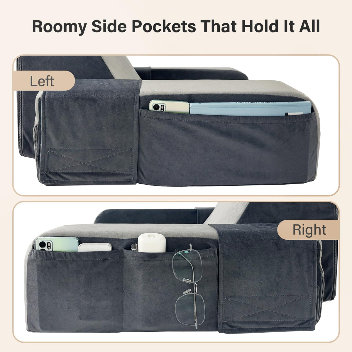 Vekkia versatile use on bed, couch, or floor for reading