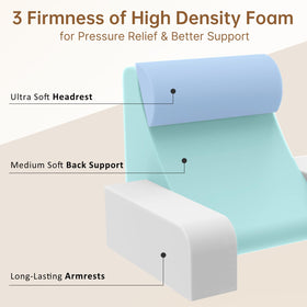 Vekkia Reading Pillow features a 19-inch backrest for extended bed comfort.