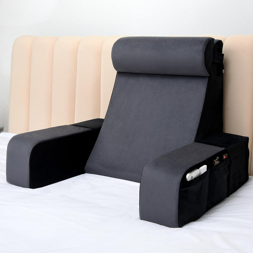 Vekkia reading pillow with a 60-degree backrest for comfortable reading.