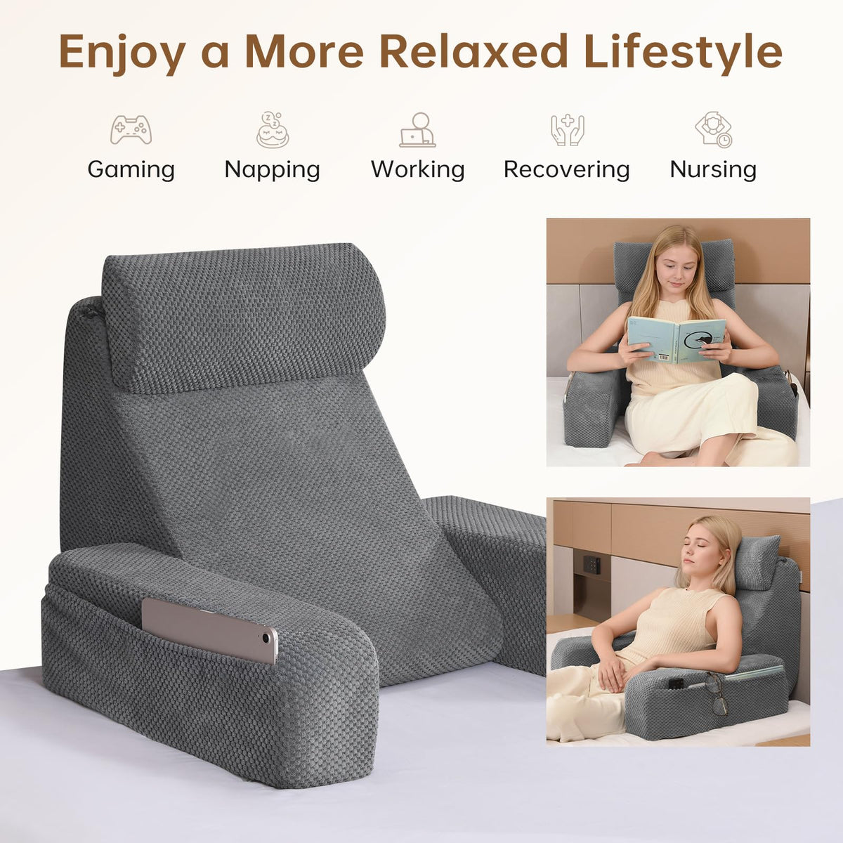 Vekkia reading pillow ideal for bed use