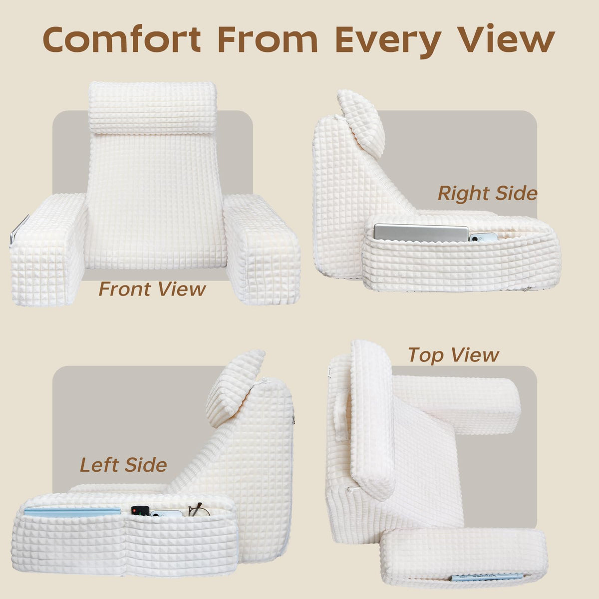 High-density foam resists sagging, providing consistent support over time.