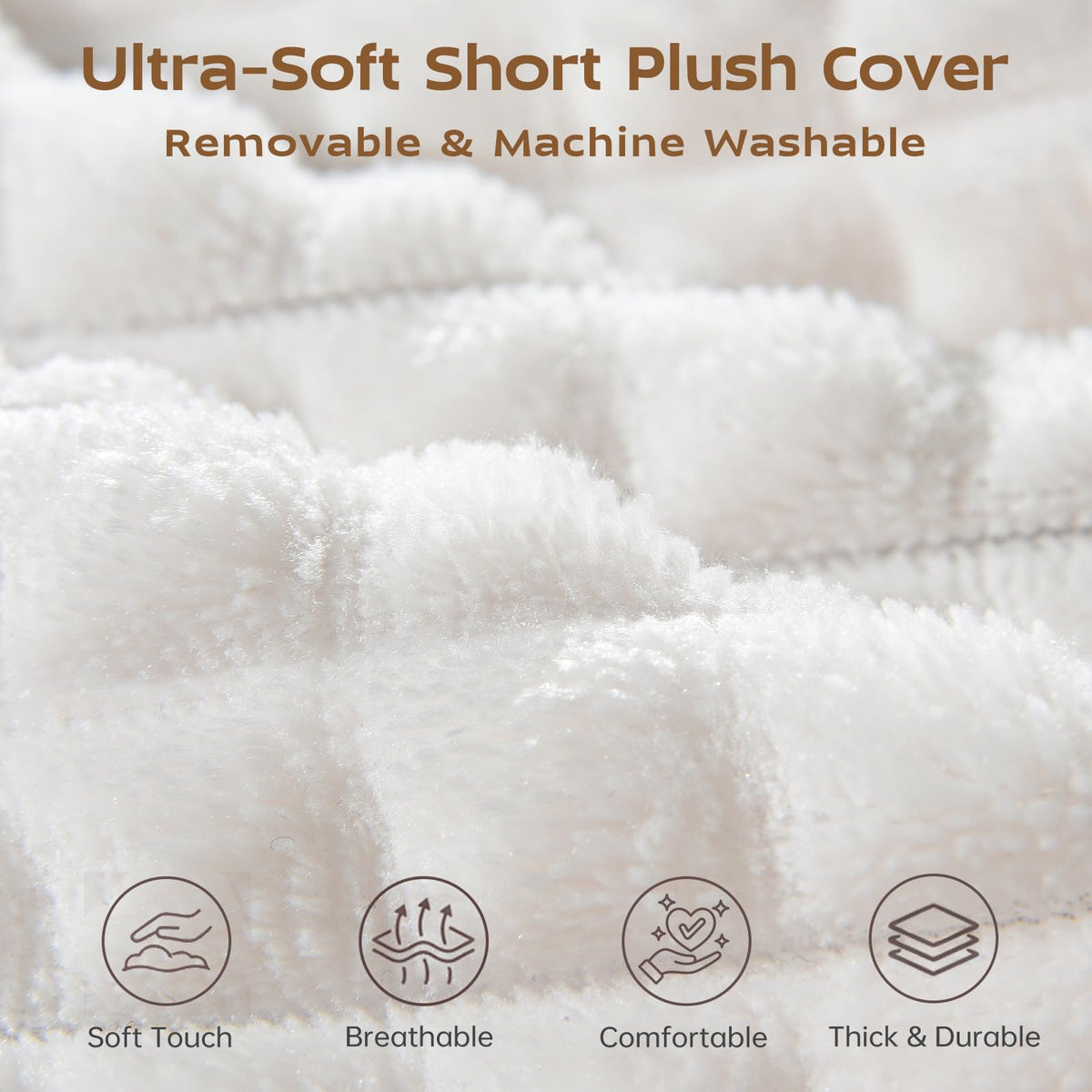 Removable, machine-washable cover keeps the pillow fresh and clean.