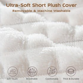Removable, machine-washable cover keeps the pillow fresh and clean.