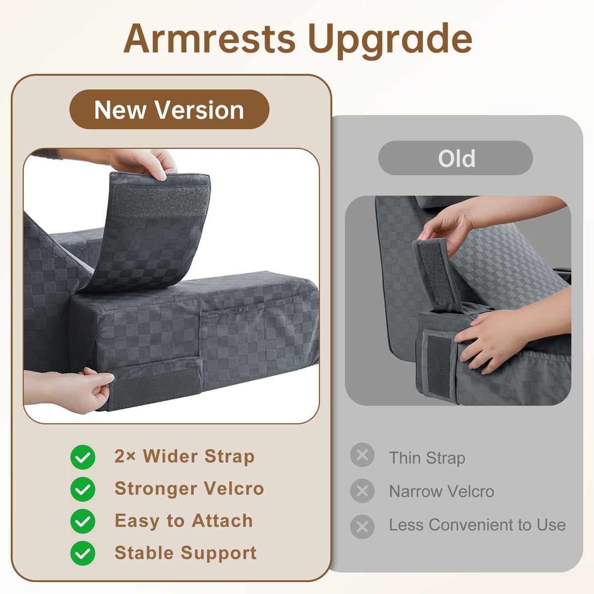 Vekkia Reading Pillow includes a built-in handle for easy transport.