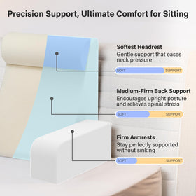 Vekkia reading pillow with removable armrests for customizable lounging support.