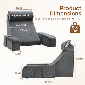 Vekkia Reading Pillow side pockets keep essentials within reach for convenience.